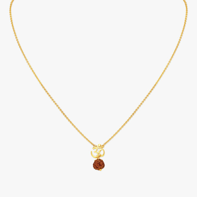 Traditional Gold Pendant with Chain,,hi-res image number null