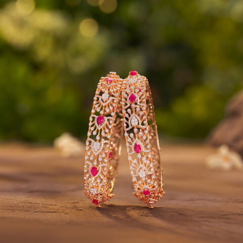 Crimson Royale Diamond Bangles