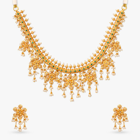 Floral Guttapusalu Gold Haaram Set
