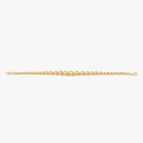 Leaf-Twist Gold Bracelet