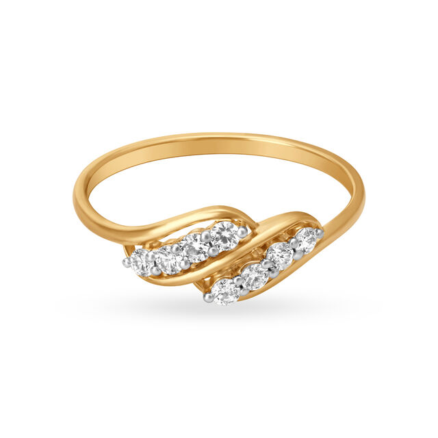 Wave Inspired Multi Stone Diamond Ring,,hi-res image number null