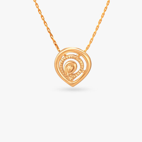 Sculpted Spiral Gold Pendant and Earrings Set