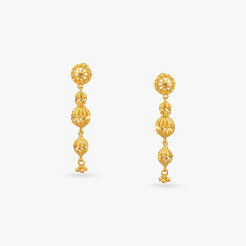 Cascading Dome Gold Jhumka Earrings