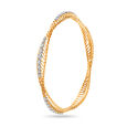 14 KT Yellow Gold Slant Line Bangle,,hi-res image number null