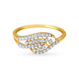 Bewitching 18 Karat Yellow Gold And Diamond Wave Pattern Finger Ring,,hi-res image number null