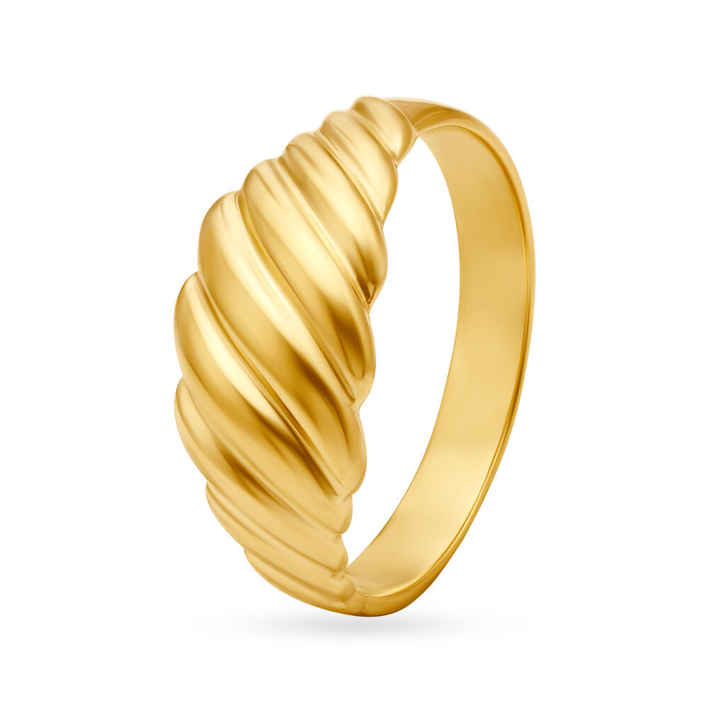 Plain Floral Design Gold Ring 02-01 - SPE Gold,Chennai