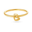 Letter B 14 KT Yellow Gold Initial Ring,,hi-res image number null