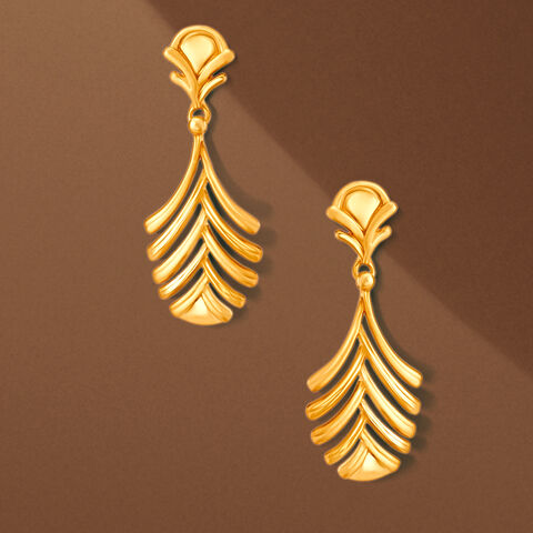 Fern Gold Drop Earrings