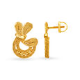 Stylish 22 Karat Gold Textured Stud Earrings,,hi-res image number null