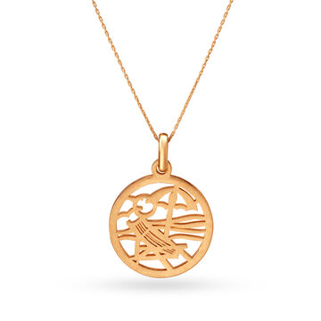 14KT Yellow-White Gold Pendant - Vacation By The Beach