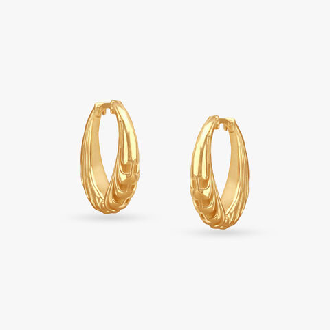 Artful Mesh Gold Hoop Earrings