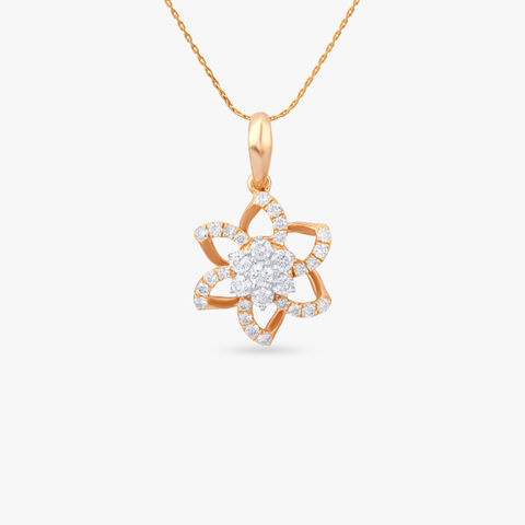 Star Bloom Diamond Pendant and Earrings Set