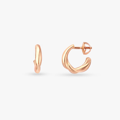 Twisted Arc Gold Stud Earrings