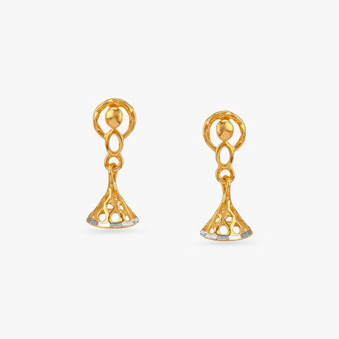 Gilded Bloom Gold Jhumka Earrings