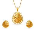 22 Karat Gold Pendant Earrings Set,,hi-res image number null