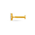 Petite Half Flower Gold and Diamond Nose Pin,,hi-res image number null