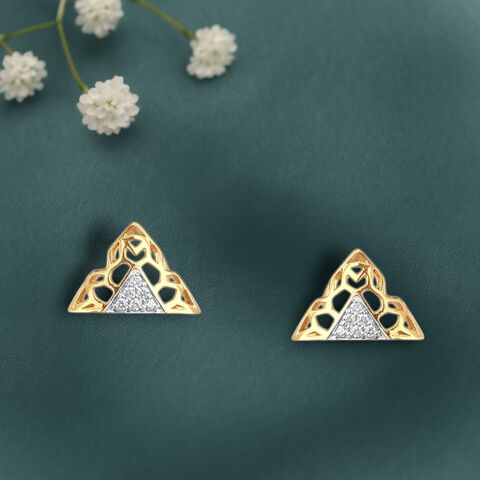 Geo Chic Diamond Stud Earrings