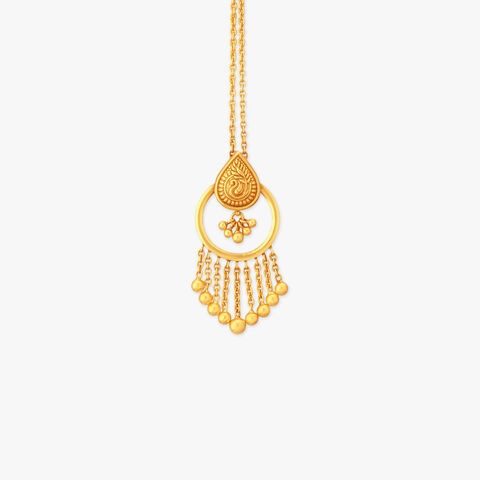 Sculpted Paisley Gold Maang Tikka