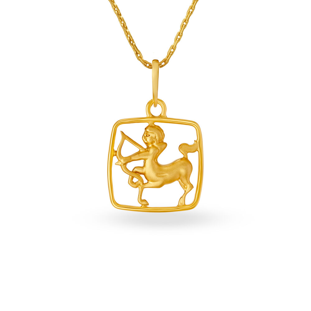Sagittarius Symbol Gold Pendant