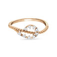 14 KT Wavy Rose Gold and Diamond Ring,,hi-res image number null
