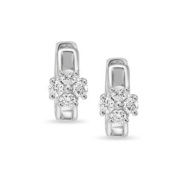 14 KT Scintillating Diamond Hoop Earrings