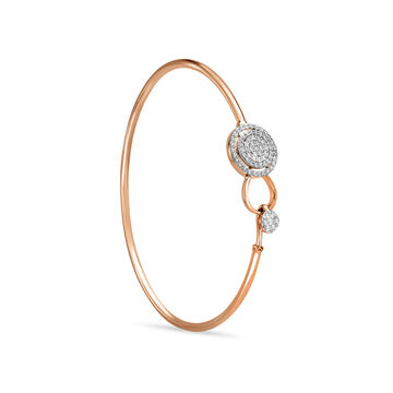 14 KT Rose Gold Teardrop Diamond Bangle