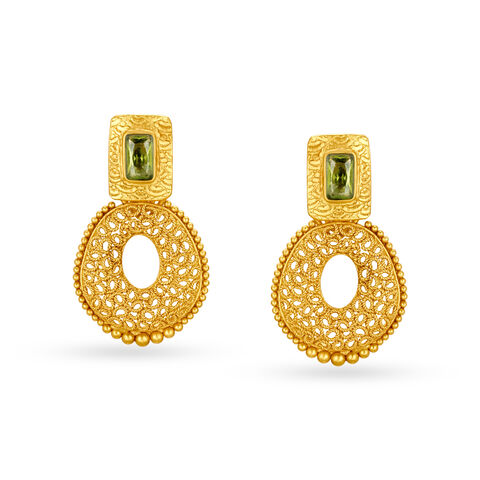 Ethereal Gold Pendant and Earrings Set
