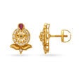 Quaint Emerald And Ruby Gold Stud Earrings,,hi-res image number null