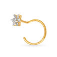 Serene Snowflake Gold and Diamond Nose Pin,,hi-res image number null
