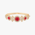 Elegant Floral Gold and Diamond Bangle,,hi-res image number null