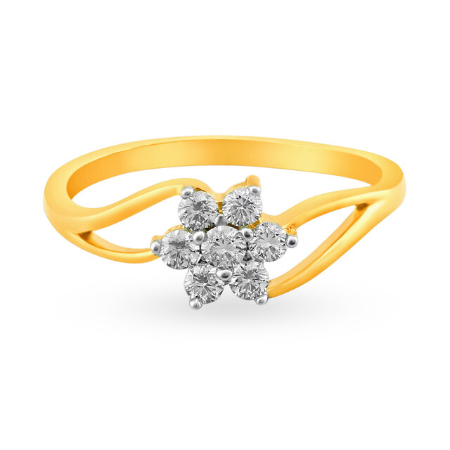 Seven Stone Floral Diamond Finger Ring,,hi-res image number null