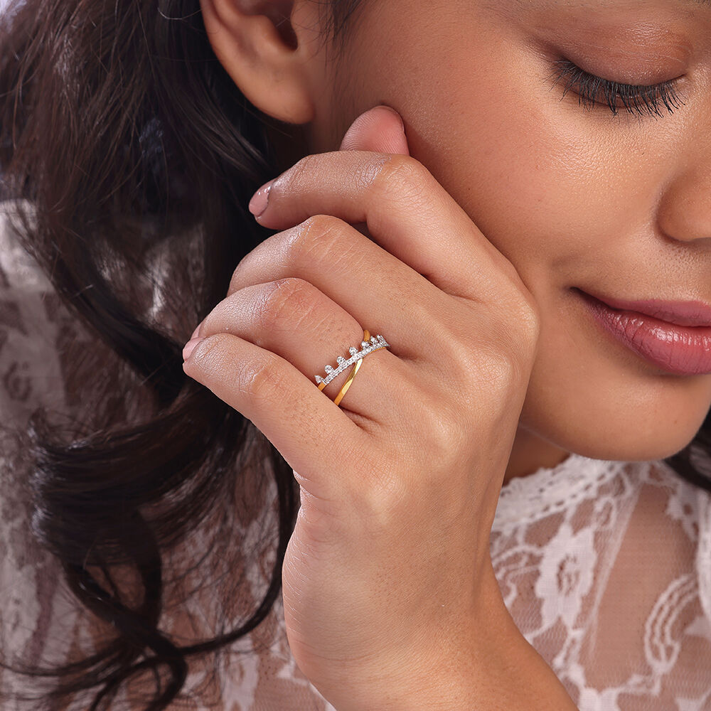 Gold Diamond Rings for Women Girls Mia by Tanishq