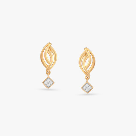 Intertwined Curve Diamond Drop Earrings