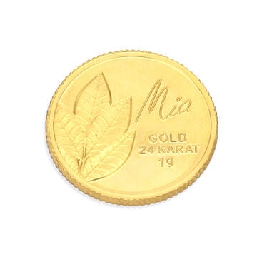 1 GM 24 Karat Traditional Mango Leaf Gold Coin
