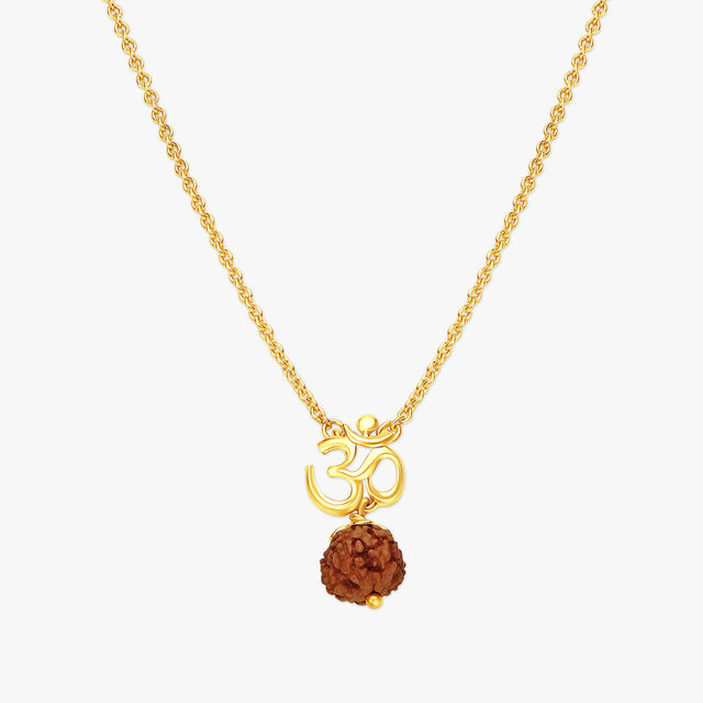 Traditional Gold Pendant with Chain,,hi-res image number null