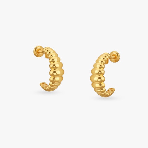 Bold Contours Gold Hoop Earrings