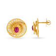 Spellbinding 18 Karat Yellow Gold Circular Studs,,hi-res image number null