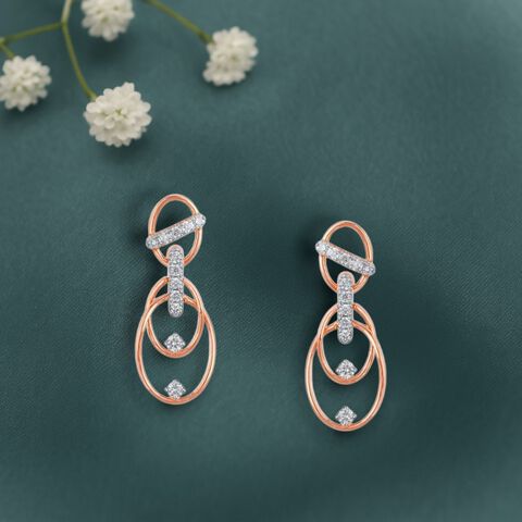 Twisted Radiance Diamond Drop Earrings
