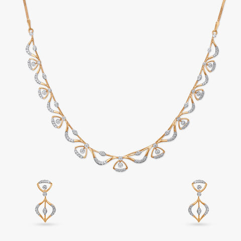 Lustrous Wave Diamond Necklace Set