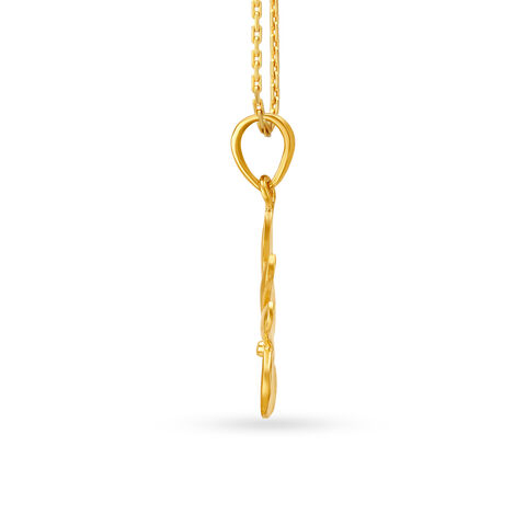 Contemporary Peacock Motif Gold Pendant