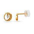 Oval Pattern Single Stone Diamond Stud Earrings,,hi-res image number null