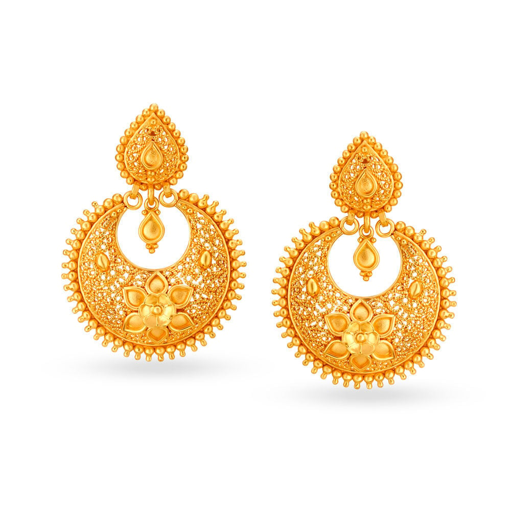 Gold Chandbali earrings  Fashionworldhub