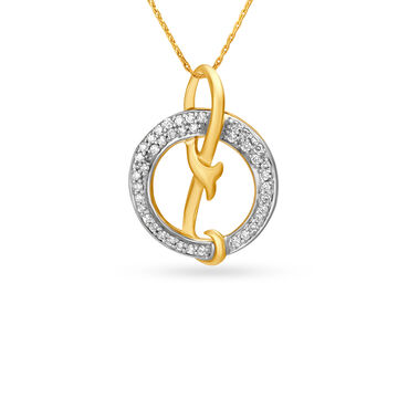Circular Leaf Motif Diamond Pendant
