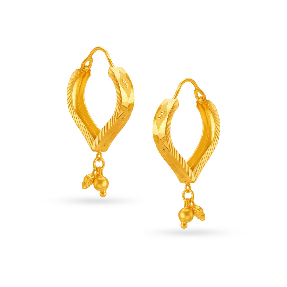 Classy Uniquely Shaped Diamond Hoop Earrings