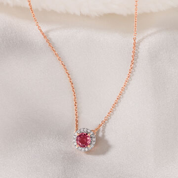 A Pink Drop Diamond Necklace