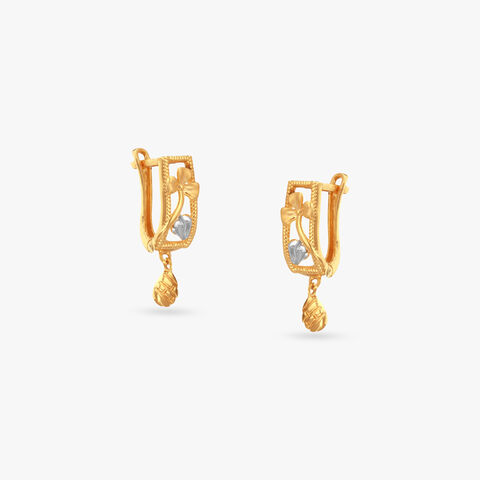 Bloom Drop Gold Hoop Earrings
