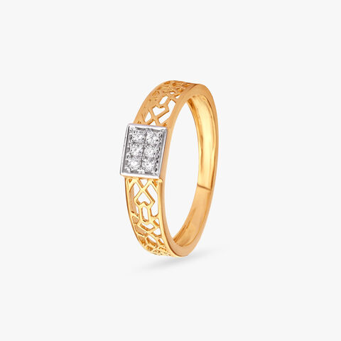 Urban Grid Diamond Finger Ring for Men