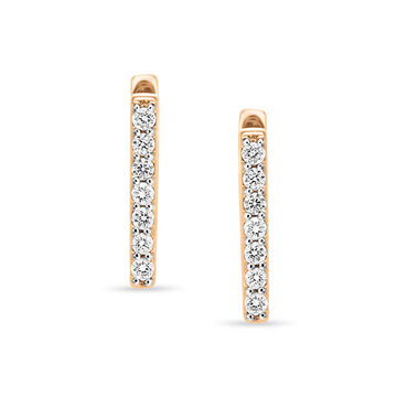 14 KT Distinguished Diamond Hoop Earrings