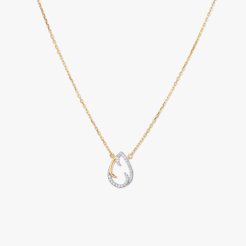 Whispering Flame Diamond Pendant with Chain