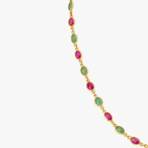 Dazzling Ruby and Emerald Link Chain